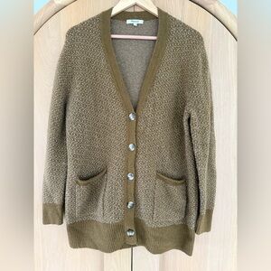 Madewell Olive Button-Up Cardigan Size M